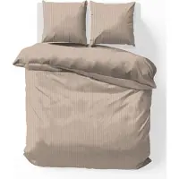 ISleep Satijnstreep Kussensloop - 60x70 cm - Medium Beige