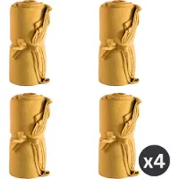 Tiseco Home Studio - Plaids RISO - 4 stuks - fleece - horeca - 130x160 cm, Geel