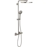 Blaufoss Nola 300 opbouw regendoucheset thermostatische kraan Brushed CoolMetal