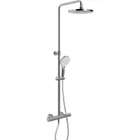 Blaufoss Onos 250 thermostatische kraan regendoucheset Glanzend Chroom en wit