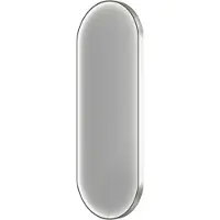 Balmani Secret ovaal badkamerspiegel Brushed Gunmetal 45 x 120 cm met spiegelverlichting en anti-damp