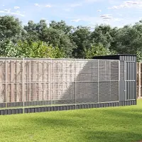 vidaXL Volière met verlengstuk 1244x203x216 cm staal zilverkleurig