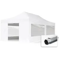 TOOLPORT 4x8 m Easy up partytent met zijwanden (4 panorama), PROFESSIONAL alu 50 mm, wit