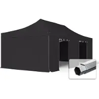 TOOLPORT 4x8 m Easy up partytent PVC met zijwanden, PROFESSIONAL alu 50 mm, zwart