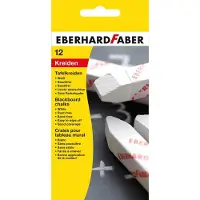 EberhardFaber bordkrijt - vierkant - 12 stuks in karton etui - wit - EF-525000