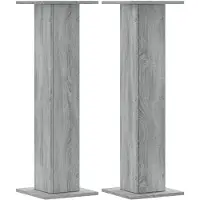 vidaXL Plantenstandaards 2 st 30x30x95 cm bewerkt hout grijs sonoma