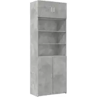 vidaXL Opbergkast 80x42,5x225 cm bewerkt hout betongrijs