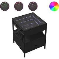 vidaXL Nachtkastje met Infinity LED 40x40x51 cm zwart