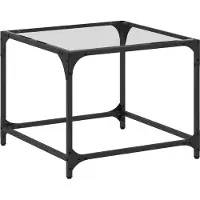 vidaXL - Salontafel - met - transparant - glazen - blad - 50x50x40 - cm - staal