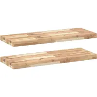 vidaXL Wandschappen 2 st zwevend 100x30x4 cm onbehandeld acaciahout