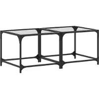 vidaXL Salontafel met glazen blad, 2 stuks, transparant, 50x50x40 cm, staal