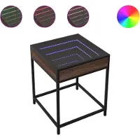 vidaXL Salontafel met Infinity LED 40x40x51 cm bruin eikenkleurig