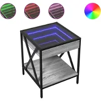 vidaXL Salontafel met Infinity LED 40x40x49 cm grijs sonoma eikenkleur