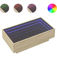 vidaXL Salontafel met LED 90x50x30 cm bewerkt hout sonoma eikenkleurig