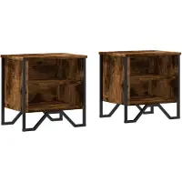vidaXL Nachtkastjes 2 st 40x30x40 cm bewerkt hout gerookt eikenkleurig