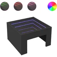 vidaXL Salontafel met Infinity LED 50x50x30 cm zwart