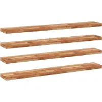 vidaXL Wandschappen 4 st zwevend olieafwerking 120x20x4 cm acaciahout