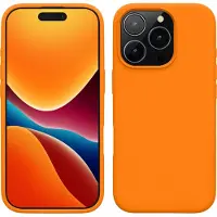 Kwmobile telefoonhoesje geschikt voor Apple iPhone 16 Pro - Hoesje met siliconen coating - Smartphone case in fruitig oranje