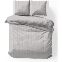 ISleep Satijnstreep Kussensloop - 60x70 cm - Zilver