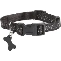 Bobby Halsband - Reflecterende Zwarte Hondenhalsband met Veilige Kliksluiting, XS t/m XL