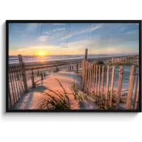 PosterMonkey Fotolijst incl. Poster - Strand - Zee - Duin - Zonsondergang - Landschap - 120x80 cm - Posterlijst