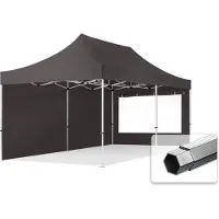 TOOLPORT 3x6 m Easy up partytent PROFESSIONAL alu 40mm met zijwanden (panorama), donkergrijs