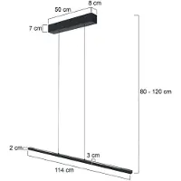 Steinhauer Bande LED Hanglamp – Zwart Metaal – Designlamp met Boven- en Onderlicht – Verstelbaar – Modern & Functioneel – 3-Lichts – 3800 Lumen