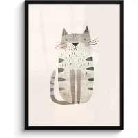 PosterMonkey Poster in lijst - Fotolijst 60x80 cm - Posters - Kat - Dieren - Beige - Posterlijst zwart - Kamer decoratie - Wanddecoratie kinderkamer - Muurdecoratie babykamer