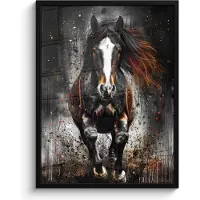 PosterMonkey Poster in lijst - Fotolijst 60x80 cm - Posters - Paard - Dieren - Zwart - Luxe - Modern - Posterlijst zwart - Decoratie - Wanddecoratie woonkamer - Muurdecoratie slaapkamer