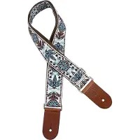 Gaucho Gitaarband - GST-1180-1 - Jacquard weefsel - 2 inch - Wit/Blauw