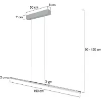 Steinhauer - Design Hanglamp Bande - Moderne Metaal Lamp met LED - In Hoogte Verstelbaar - Staal Kleur