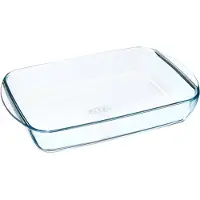Pyrex 2x Rechthoekige glazen ovenschaal 2,6 liter 35 x 23 x 5 cm - Ovenschalen