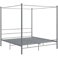 vidaXL Hemelbedframe metaal grijs 200x200 cm
