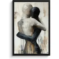 PosterMonkey Fotolijst incl. Poster Zwart Wit- Abstract - Liefde - Zwart wit - Modern - 40x60 cm - Posterlijst