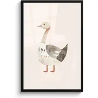 PosterMonkey Poster in lijst - Fotolijst 60x90 cm - Posters - Gans - Dier - Pastel kleuren - Posterlijst zwart - Kamer decoratie - Wanddecoratie kinderkamer - Muurdecoratie babykamer