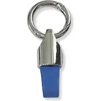 OEM Luxe Sleutelhanger, Leren & Metaal Sleutelhanger, Kunstleer, Zilver - Blauw