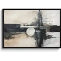 PosterMonkey Fotolijst incl. Poster Zwart Wit- Abstract - Zwart wit - Verf - Modern - 120x80 cm - Posterlijst