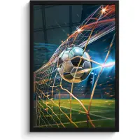 PosterMonkey Poster in lijst - Fotolijst 40x60 cm - Posters - Voetbal - Goal - Sport - Jongens - Posterlijst zwart - Wanddecoratie tienerkamer - Kamer decoratie voor tieners - Tiener jeugdkamer accessoires