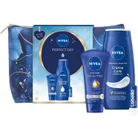 Nivea Lichaamsverzorging Body Lotion en Milk Cadeauset Rijke Bodymilk 250 ml + Handcrème 75 ml + Labello Original 5.5 ml