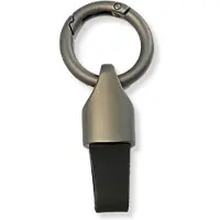 OEM Luxe Sleutelhanger, Leren & Metaal Sleutelhanger, Kunstleer, Mat Zwart - Zwart