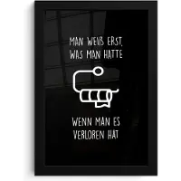 PosterMonkey Poster in lijst - Fotolijst 20x30 cm - Posters - Quotes - WC papier - Zwart - Humor - Posterlijst zwart - Wanddecoratie badkamer - Muurdecoratie WC - Decoratieve accessoires - Toilet muur decoratie