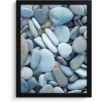 PosterMonkey Poster in lijst - Fotolijst 30x40 cm - Posters - Zen stenen - Natuur - Strand - Posterlijst zwart - Wanddecoratie badkamer - Muurdecoratie WC - Decoratieve accessoires - Toilet muur decoratie