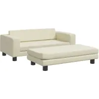 vidaXL Hondenmand met verlengstuk 100x50x30 cm kunstleer crèmekleurig