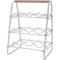 24.Se Metalen wijnrek - wit - voor 9 flessen - 33 x 29 x 46 cm - Wijnrekken