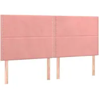 vidaXL Hoofdbord roze 160x5x118/128 cm fluweel