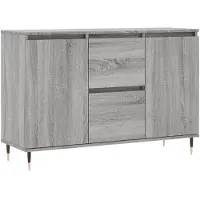 vidaXL Dressoir 101,5x35x70 cm bewerkt hout grijs sonoma eikenkleurig
