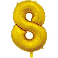 We Fiesta Folieballon 26" Cijfer Goud 8 - Leeftijd Folie Ballon Verjaardag Feestje