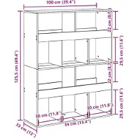 vidaXL Boekenkast 100x33x125,5 cm bewerkt hout sonoma eikenkleurig