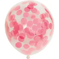 We Fiesta 12 Papier Confetti ballonnen 12″ baby roze - Versiering Feestdecoratie Decoratie Verjaardag Jubileum Thema Feest Ballon