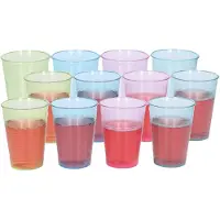 Forte Plastics 12x Kunststof drinkglazen gekleurd 200 ml - Drinkglazen